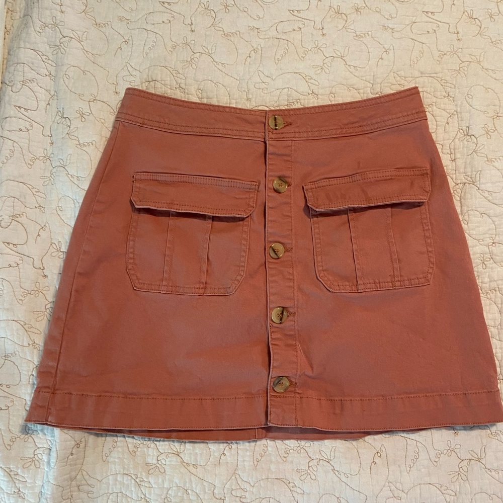 Copper Key Cotton Mini Skirt Sz L